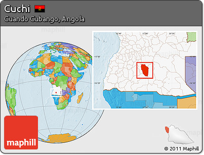 Political Location Map of Cuchi, highlighted country