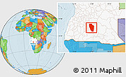 Political Location Map of Cuchi, highlighted country