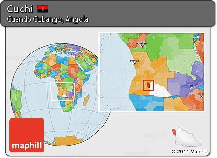 Political Location Map of Cuchi, highlighted parent region, within the entire country