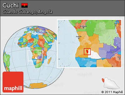 Political Location Map of Cuchi, highlighted parent region, within the entire country
