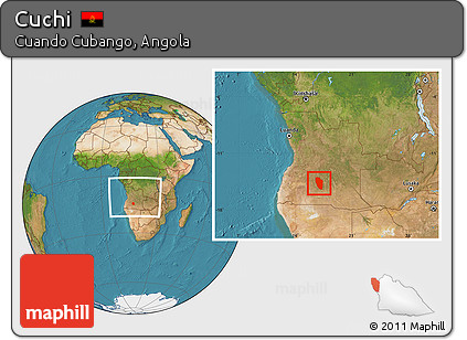 Satellite Location Map of Cuchi, within the entire country