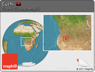Satellite Location Map of Cuchi, within the entire country