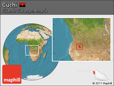 Satellite Location Map of Cuchi, within the entire country