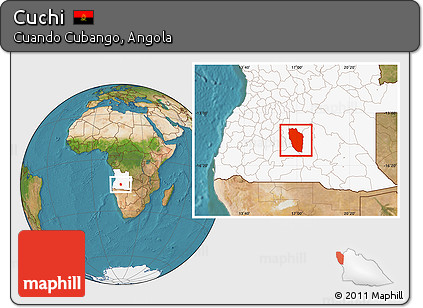 Satellite Location Map of Cuchi, highlighted country