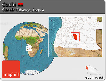 Satellite Location Map of Cuchi, highlighted country