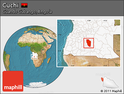 Satellite Location Map of Cuchi, highlighted country