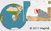 Satellite Location Map of Cuchi, highlighted country, highlighted parent region