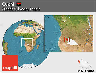 Satellite Location Map of Cuchi, highlighted parent region, within the entire country