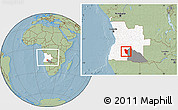 Savanna Style Location Map of Cuchi, highlighted country, highlighted parent region, within the entire country, hill shading
