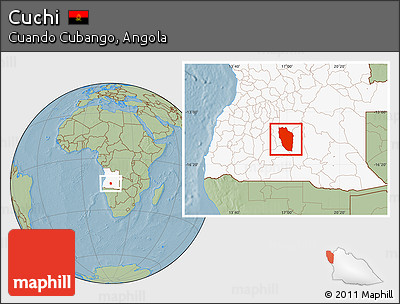 Savanna Style Location Map of Cuchi, highlighted country, hill shading