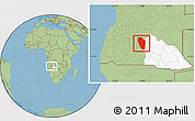 Savanna Style Location Map of Cuchi, highlighted parent region