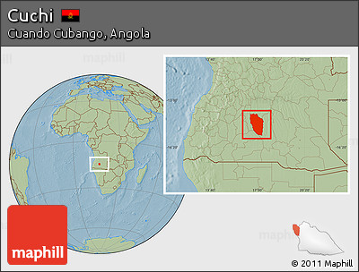 Savanna Style Location Map of Cuchi, hill shading