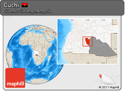 Shaded Relief Location Map of Cuchi, highlighted country, highlighted parent region