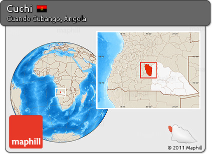 Shaded Relief Location Map of Cuchi, highlighted parent region