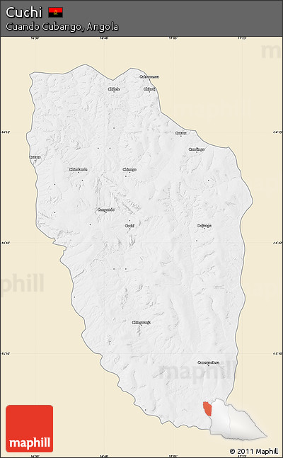 Classic Style Map of Cuchi, single color outside