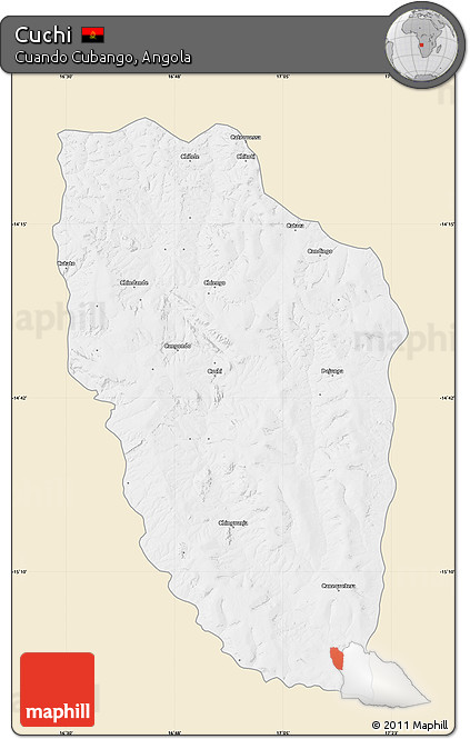 Classic Style Map of Cuchi, single color outside