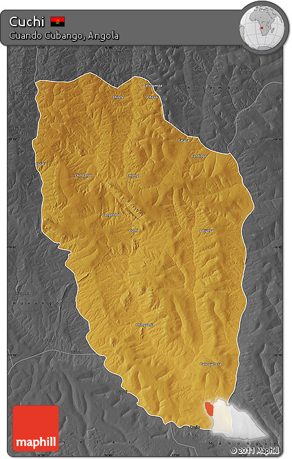 Physical Map of Cuchi, darken, desaturated