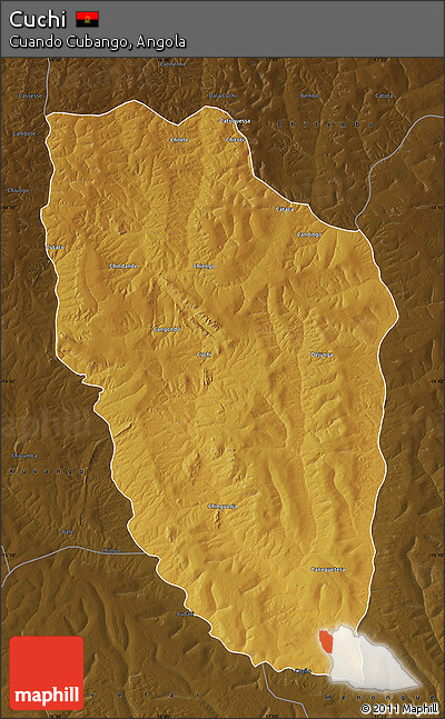 Physical Map of Cuchi, darken