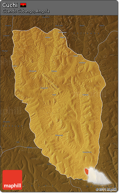 Physical Map of Cuchi, darken
