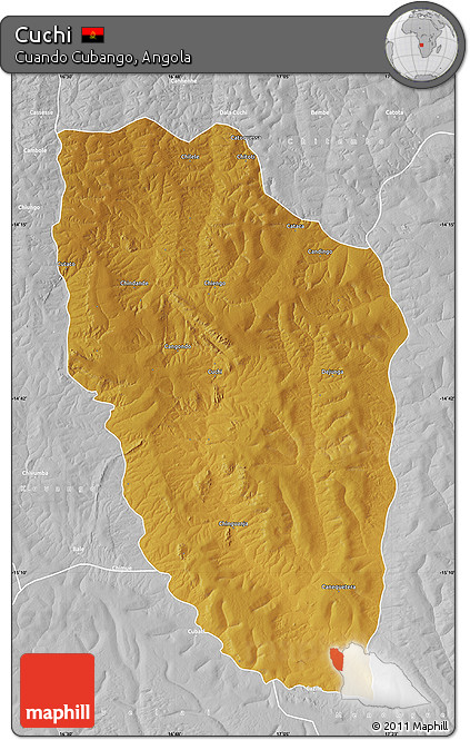 Physical Map of Cuchi, lighten, desaturated