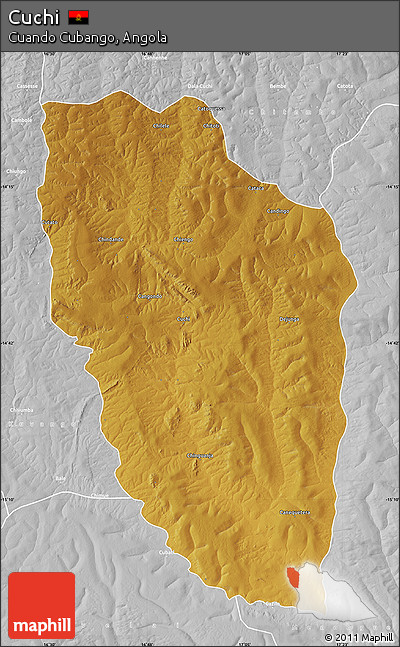 Physical Map of Cuchi, lighten, desaturated