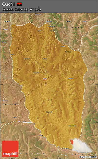 Physical Map of Cuchi, satellite outside