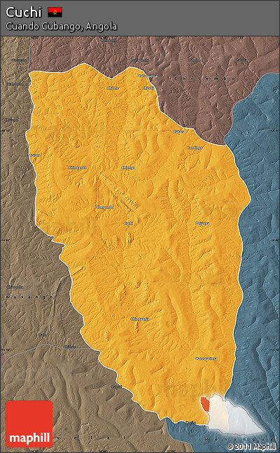 Political Map of Cuchi, darken, semi-desaturated