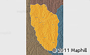 Political Map of Cuchi, darken, semi-desaturated