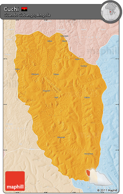 Political Map of Cuchi, lighten
