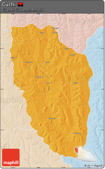 Political Map of Cuchi, lighten