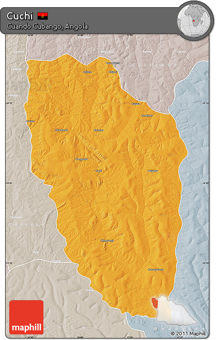 Political Map of Cuchi, lighten, semi-desaturated