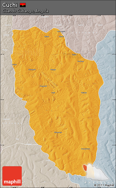 Political Map of Cuchi, lighten, semi-desaturated