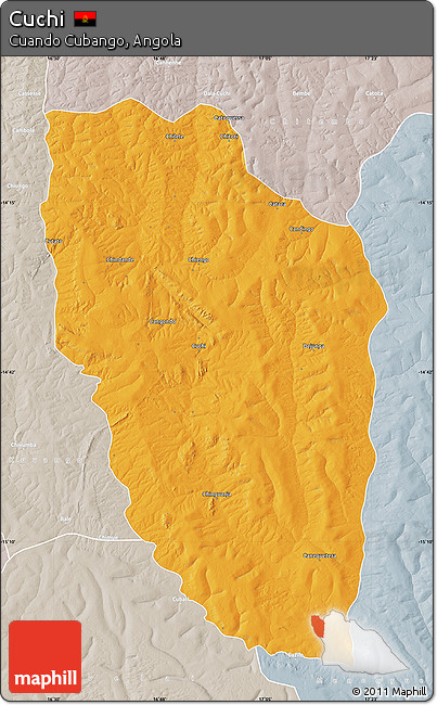 Political Map of Cuchi, lighten, semi-desaturated