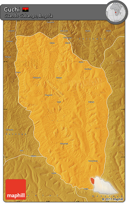 Political Map of Cuchi, physical outside