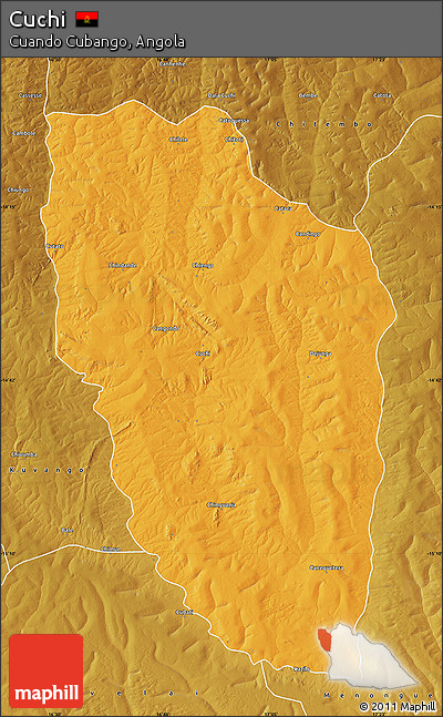 Political Map of Cuchi, physical outside