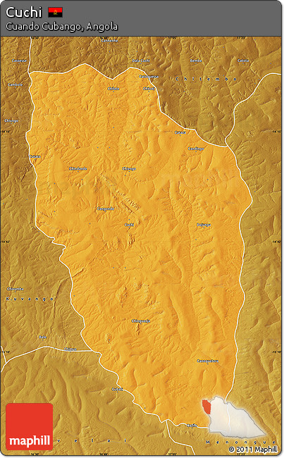 Political Map of Cuchi, physical outside