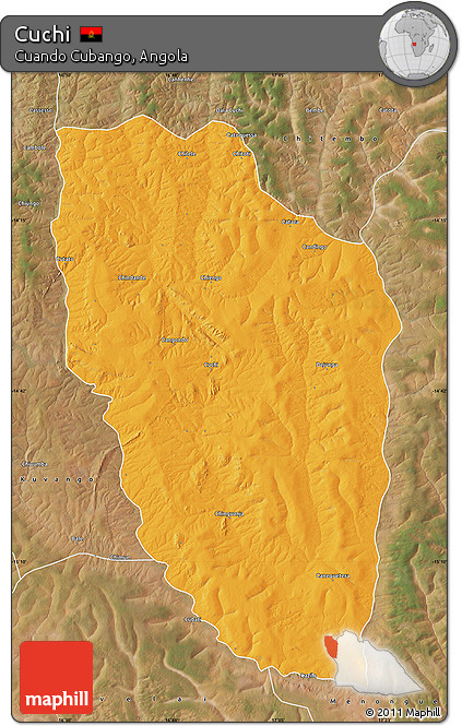 Political Map of Cuchi, satellite outside