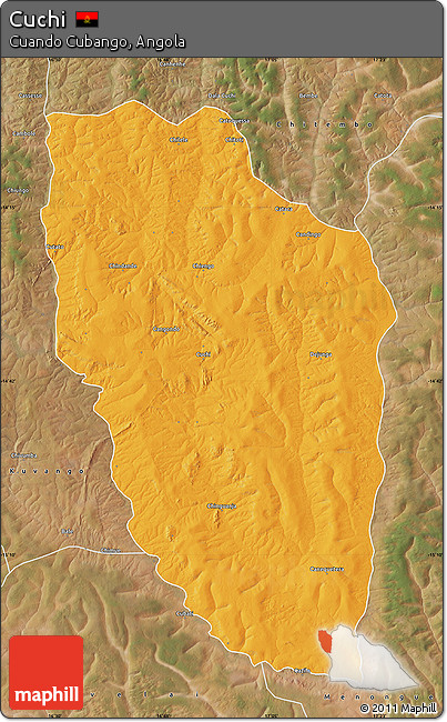 Political Map of Cuchi, satellite outside
