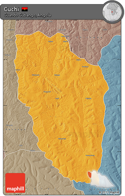 Political Map of Cuchi, semi-desaturated