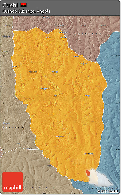 Political Map of Cuchi, semi-desaturated