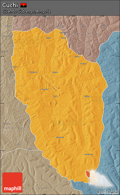 Political Map of Cuchi, semi-desaturated