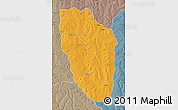 Political Map of Cuchi, semi-desaturated