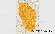 Political Map of Cuchi, shaded relief outside