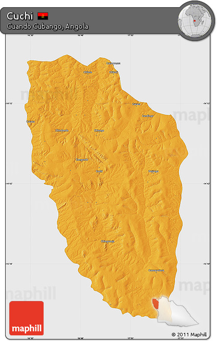 Political Map of Cuchi, single color outside