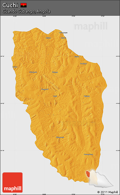 Political Map of Cuchi, single color outside