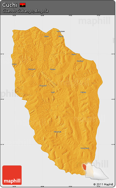 Political Map of Cuchi, single color outside