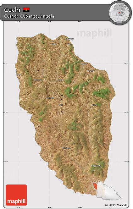 Satellite Map of Cuchi, cropped outside