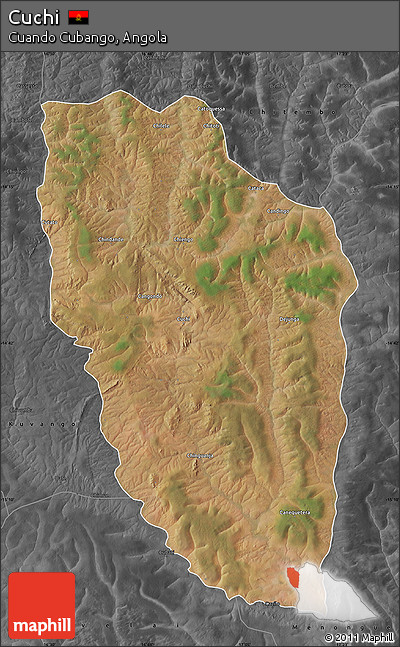 Satellite Map of Cuchi, darken, desaturated