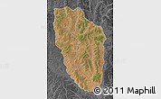 Satellite Map of Cuchi, darken, desaturated
