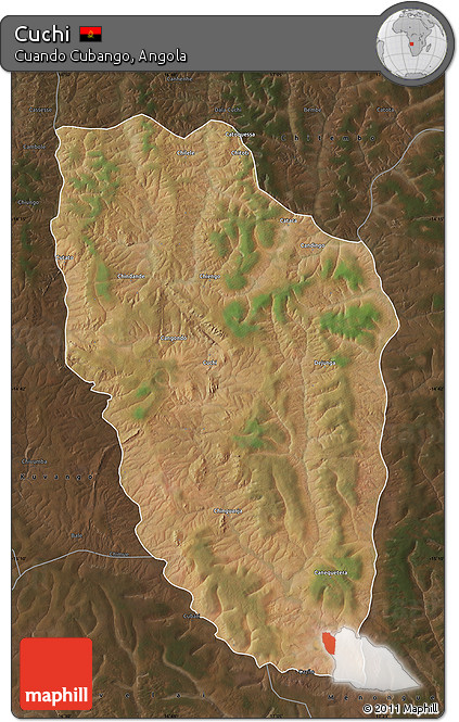 Satellite Map of Cuchi, darken